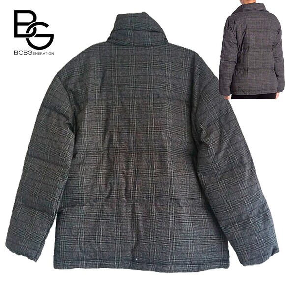 BCBGeneration NEW Plaid Quilted Zip Puffer Coat Jacket M - Picture 8 of 11
